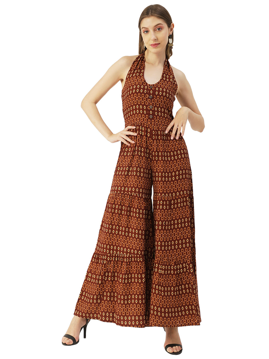 Printed Jumpsuit, Halter Neck