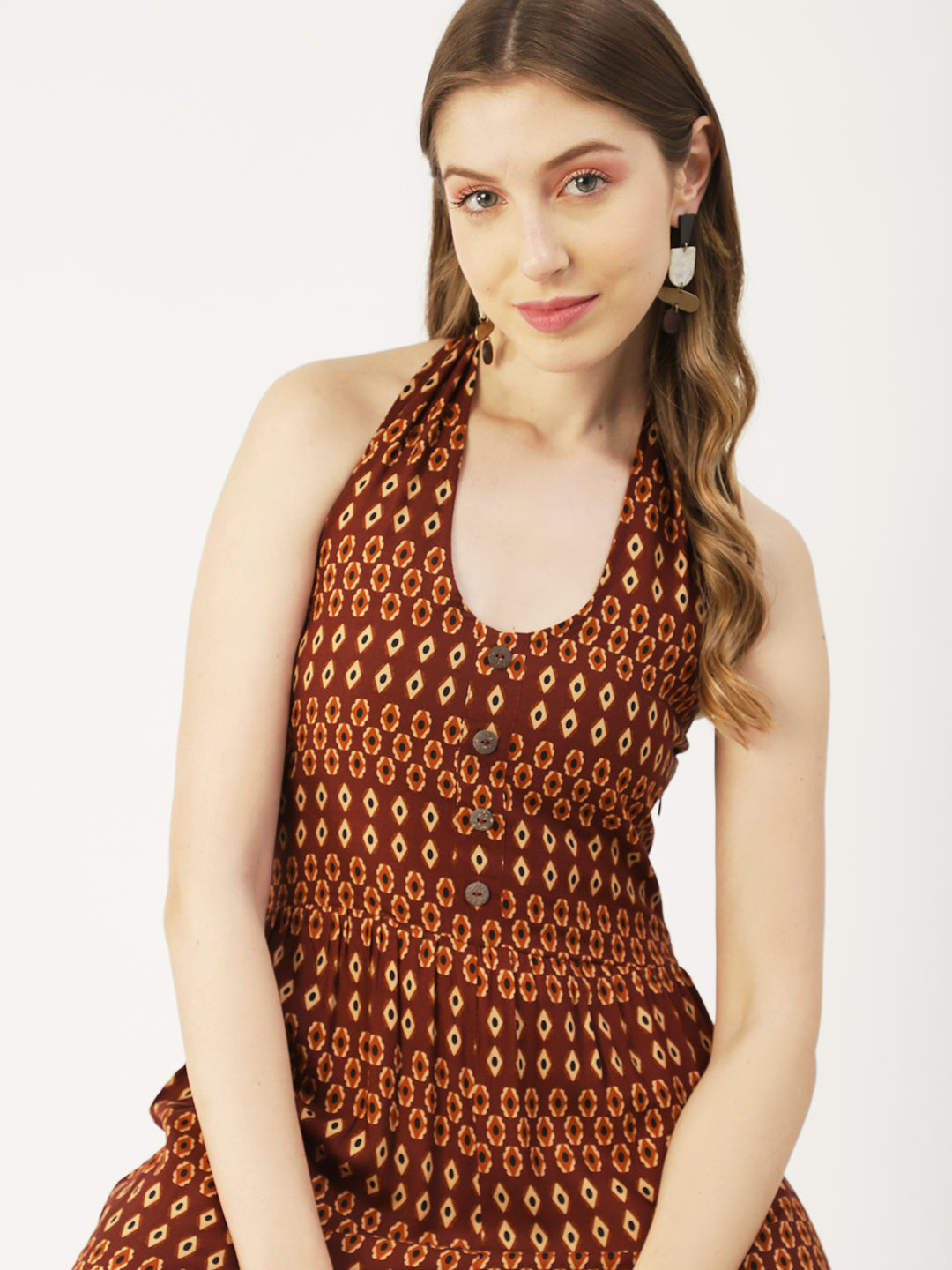 Printed Jumpsuit, Halter Neck