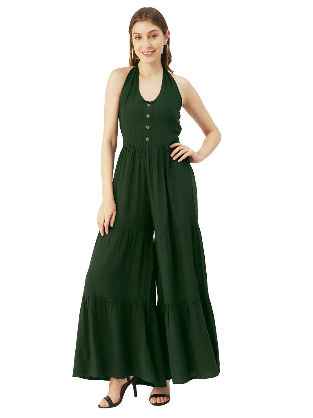 Printed Jumpsuit, Halter Neck