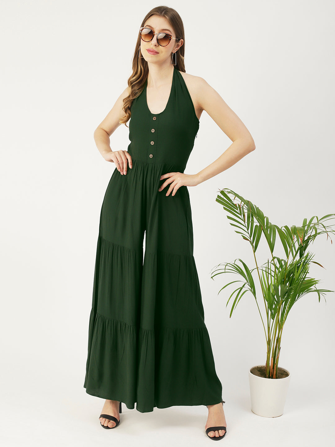 Printed Jumpsuit, Halter Neck