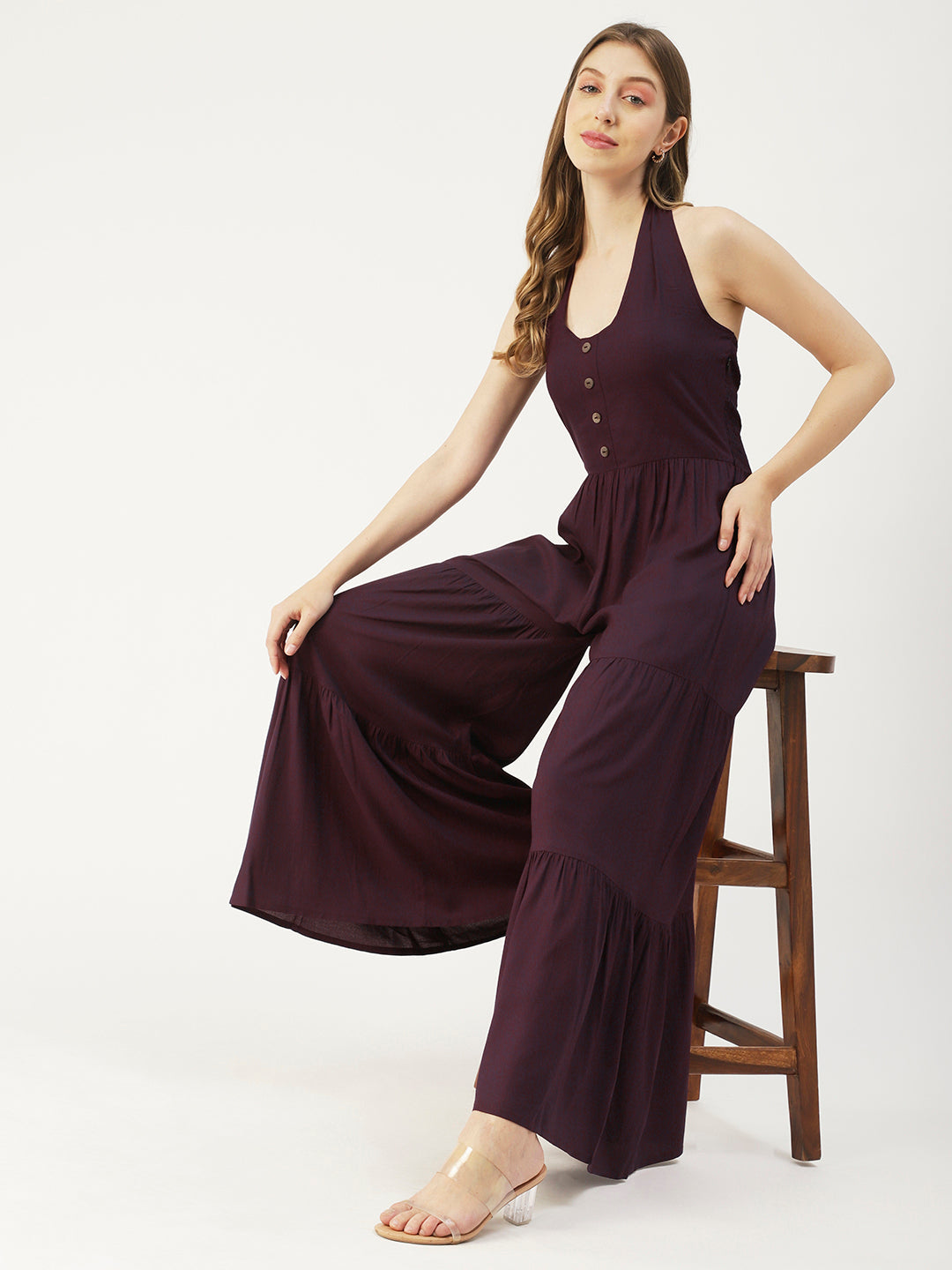 Printed Jumpsuit, Halter Neck