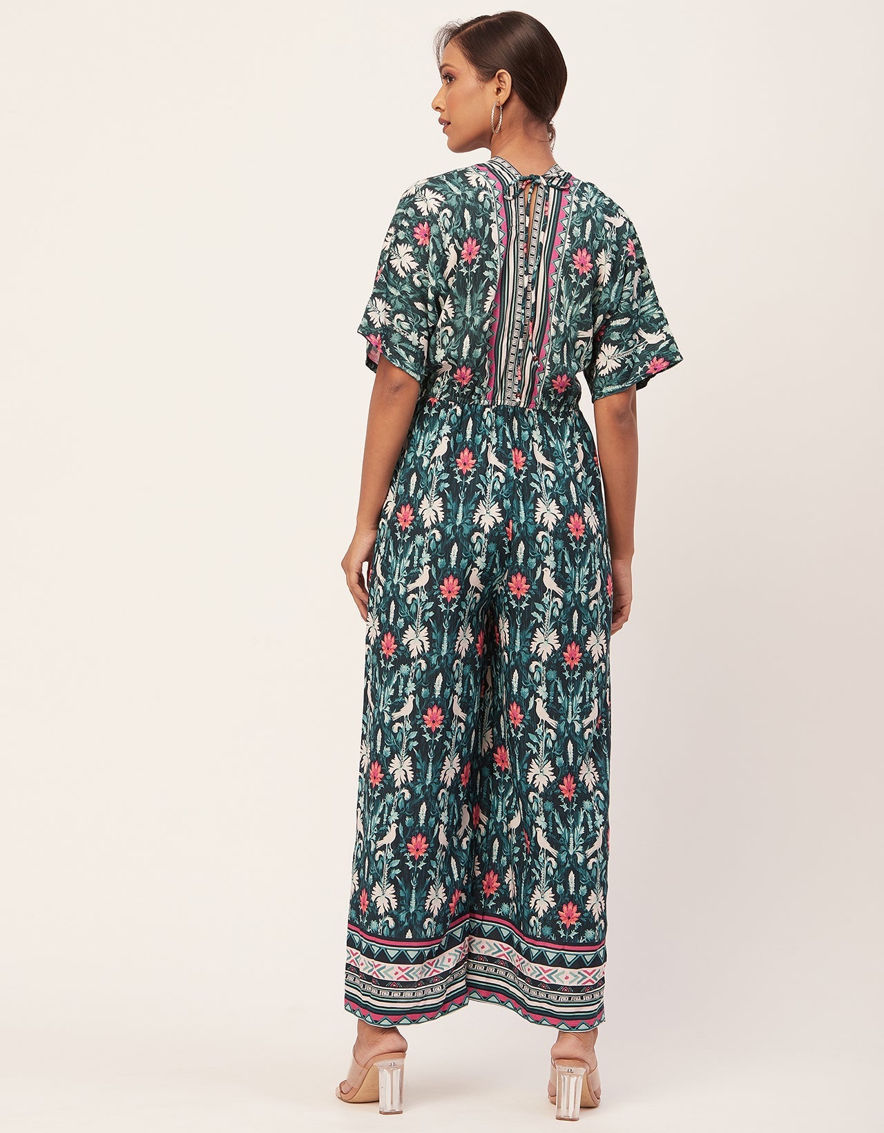 Printed Jumpsuit, V-Neck