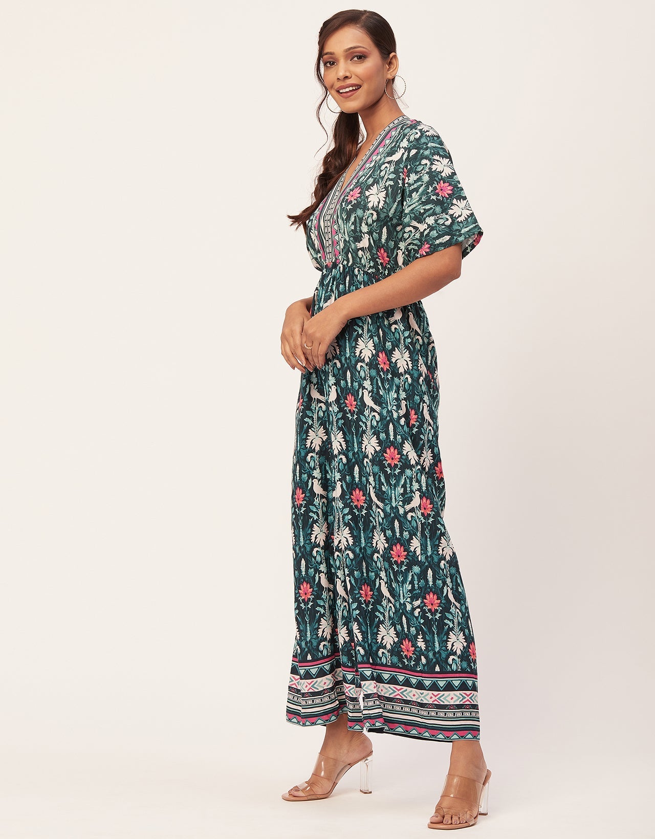 Printed Jumpsuit, V-Neck