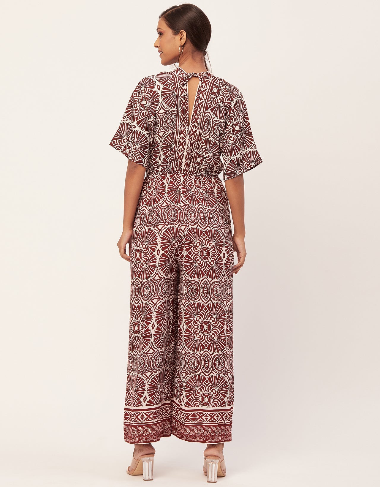 Printed Jumpsuit, V-Neck