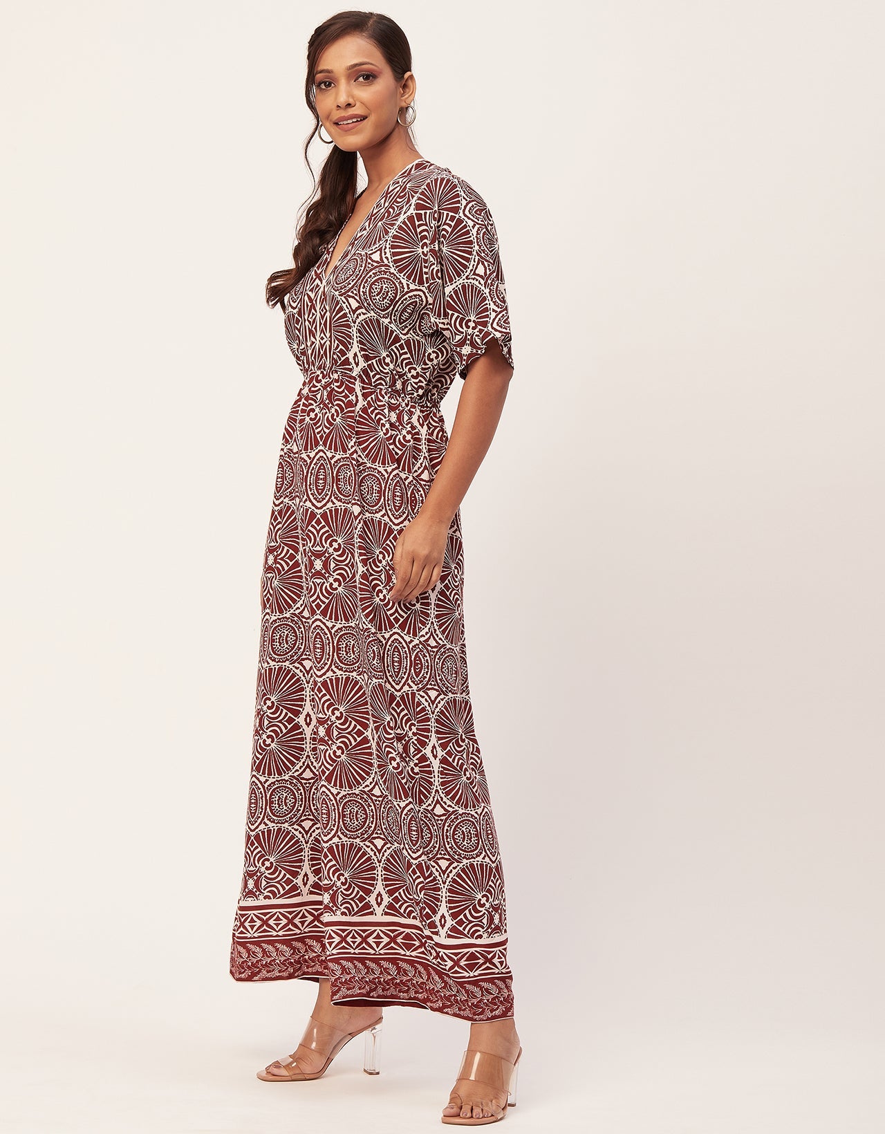 Printed Jumpsuit, V-Neck