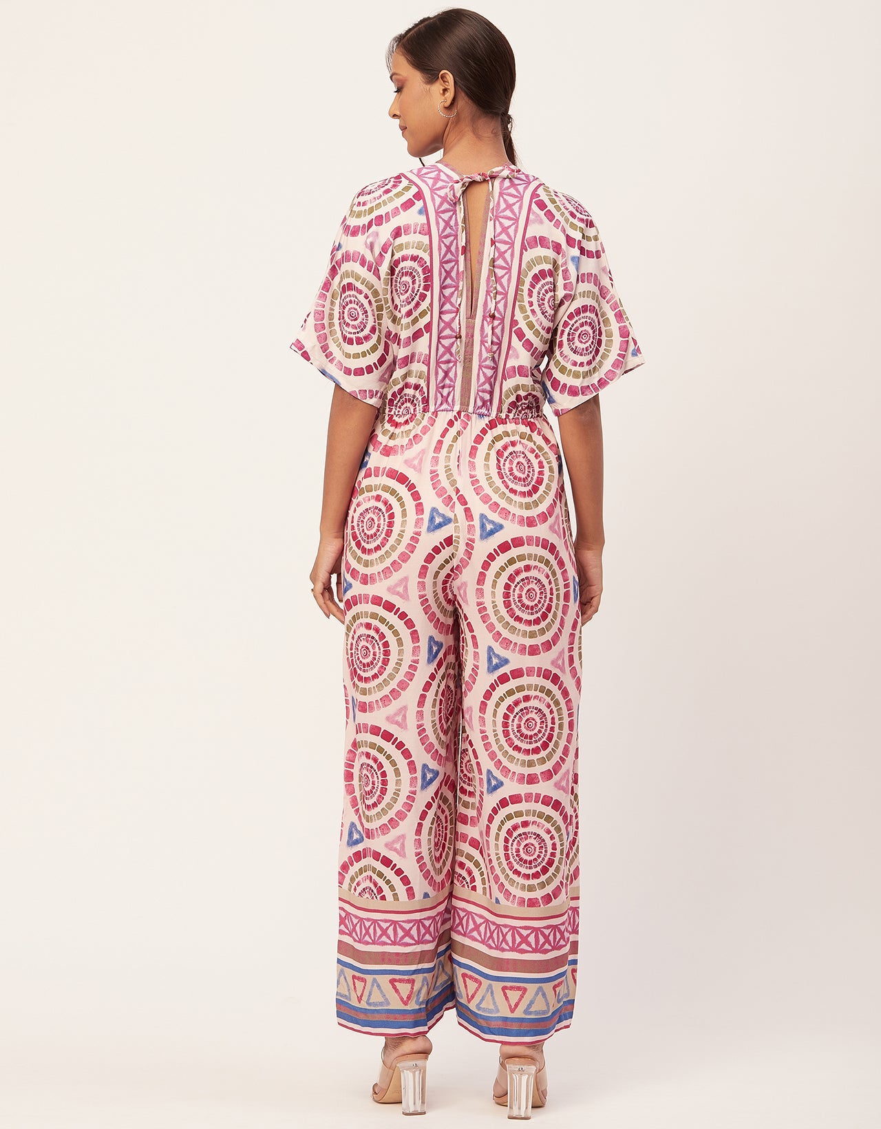Printed Jumpsuit, V-Neck