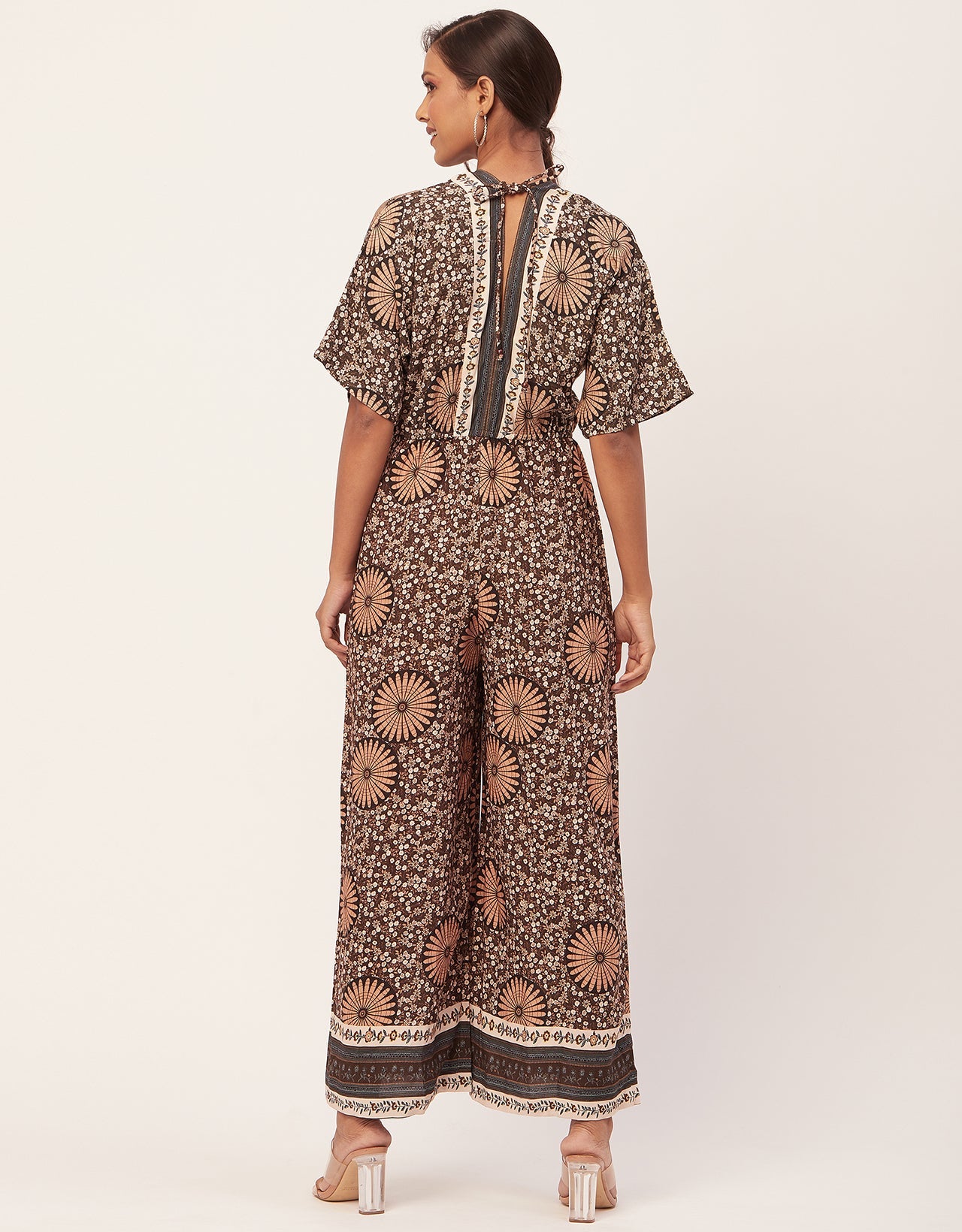Printed Jumpsuit, V-Neck