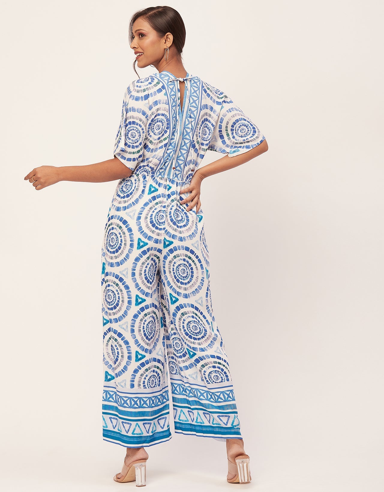 Printed Jumpsuit, V-Neck