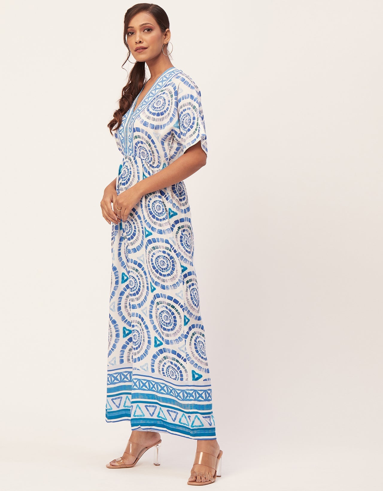 Printed Jumpsuit, V-Neck