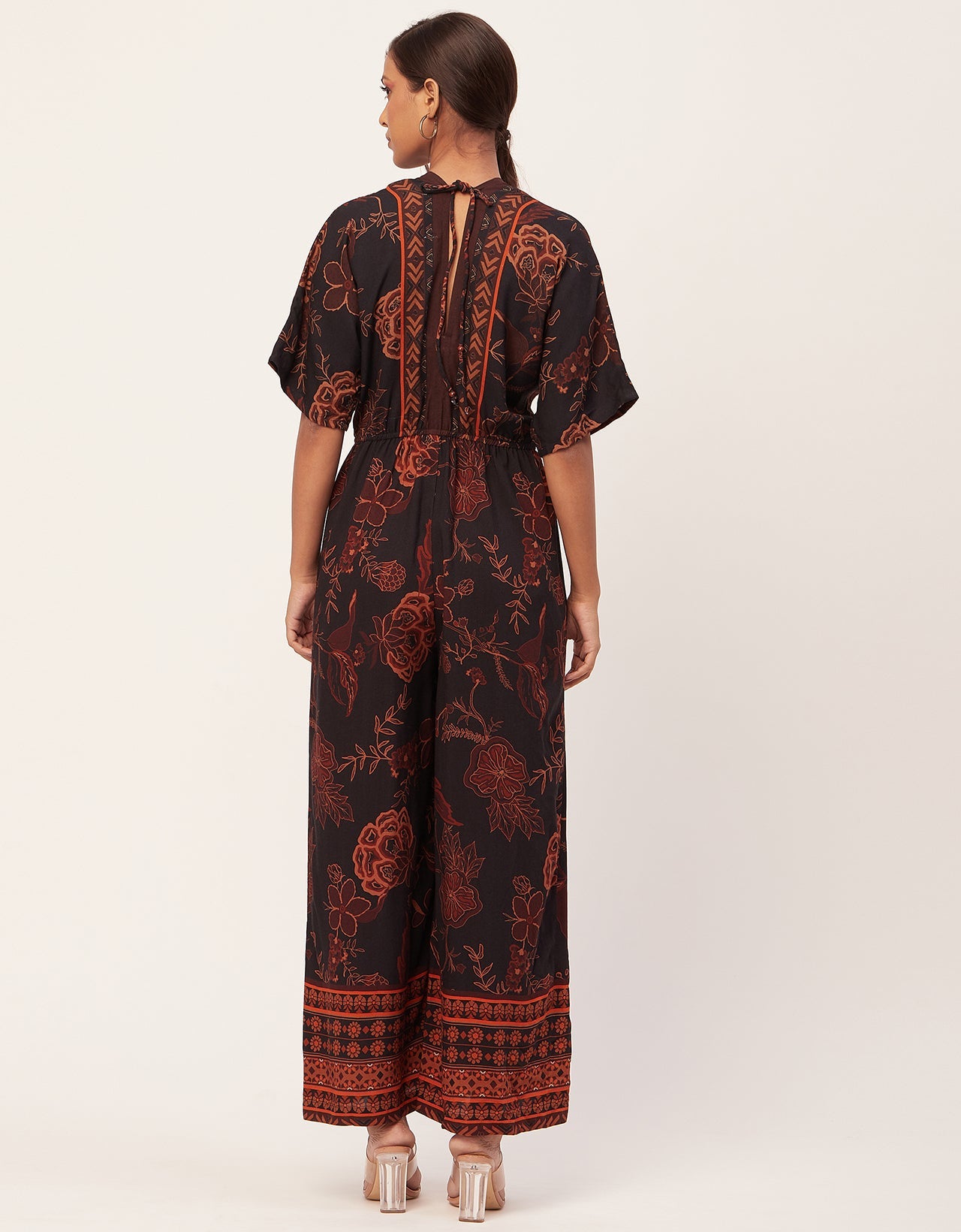 Printed Jumpsuit, V-Neck