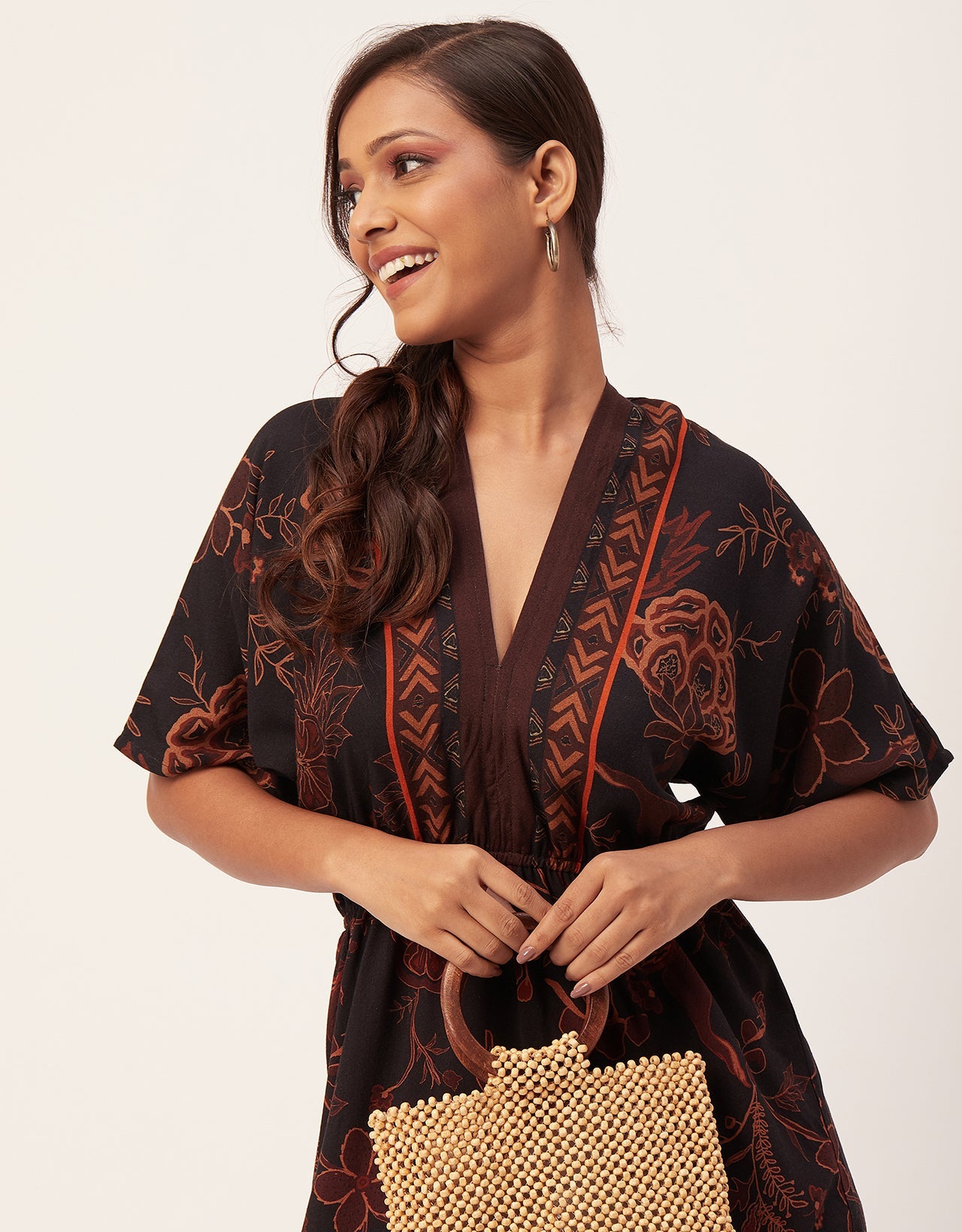 Printed Jumpsuit, V-Neck
