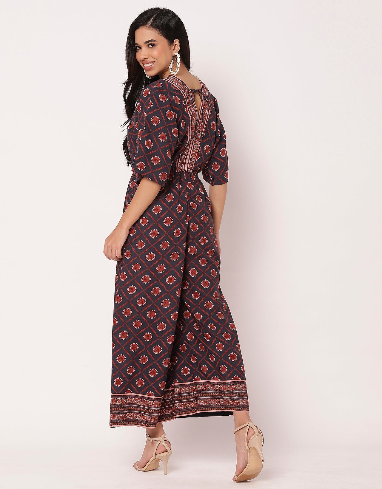 Printed Jumpsuit, V-Neck