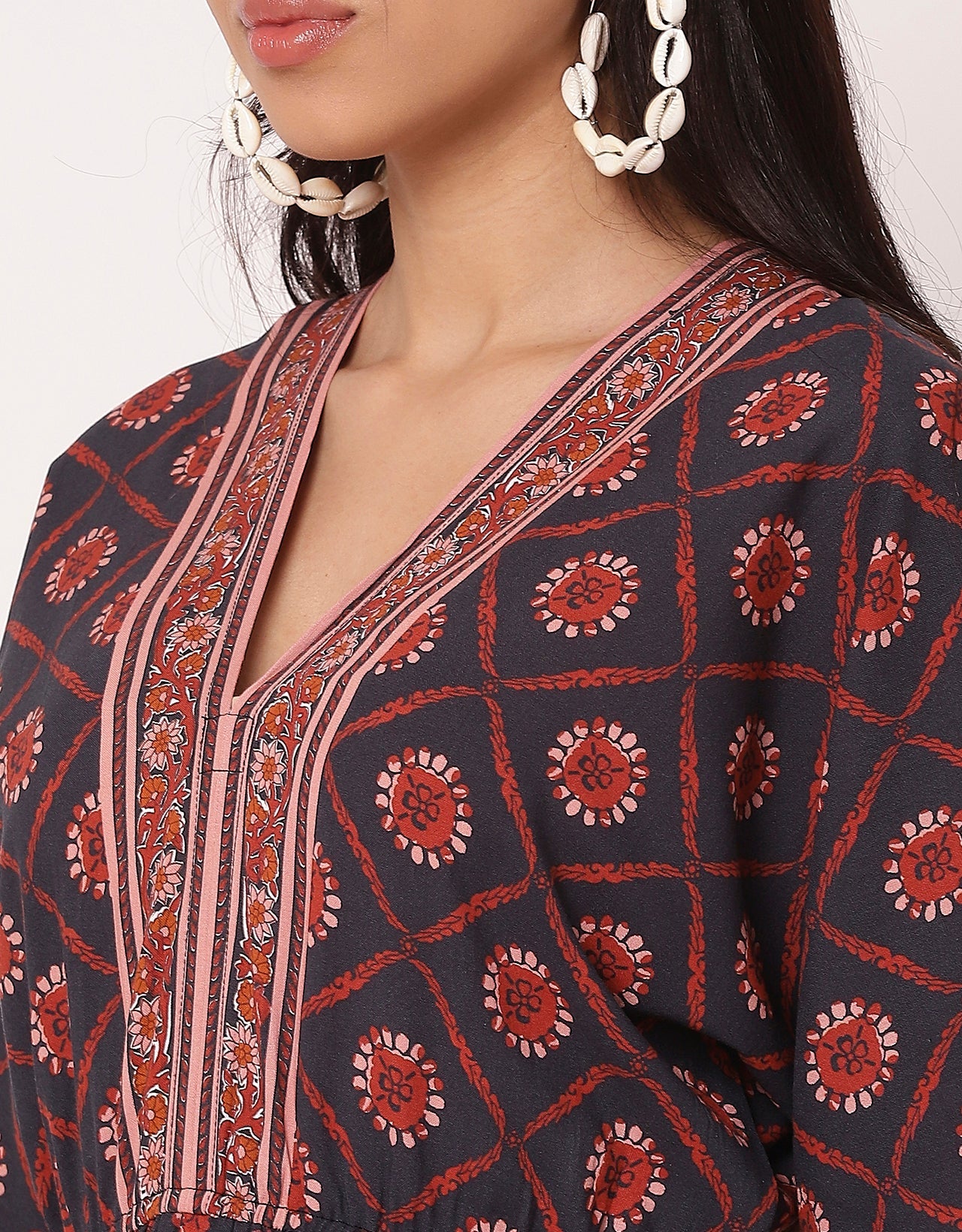 Printed Jumpsuit, V-Neck