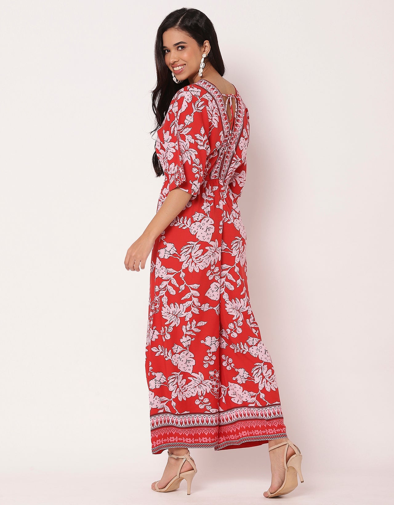 Printed Jumpsuit, V-Neck