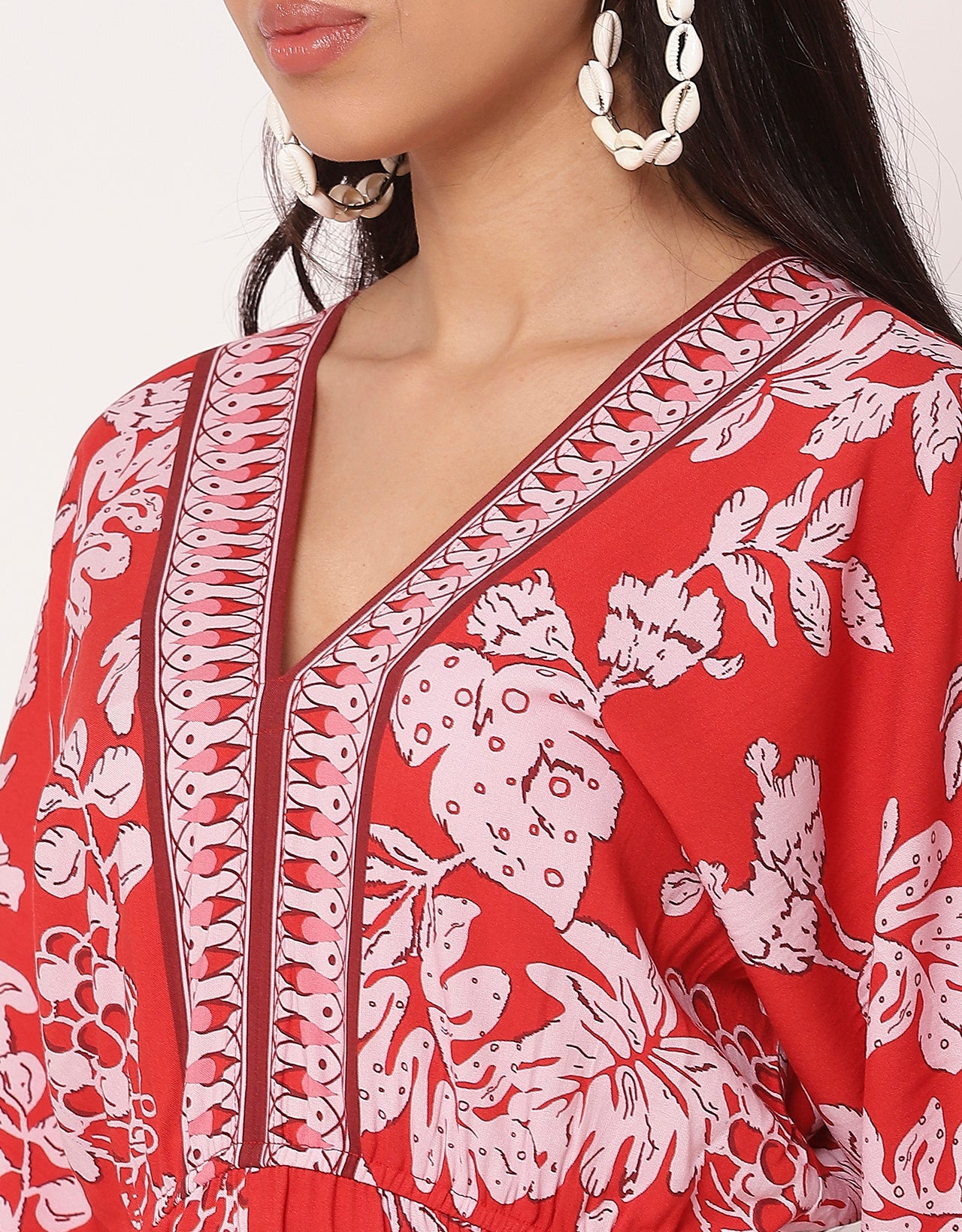 Printed Jumpsuit, V-Neck