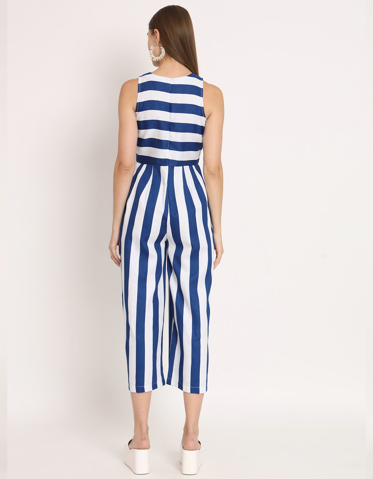 Printed Jumpsuit, Round Neck