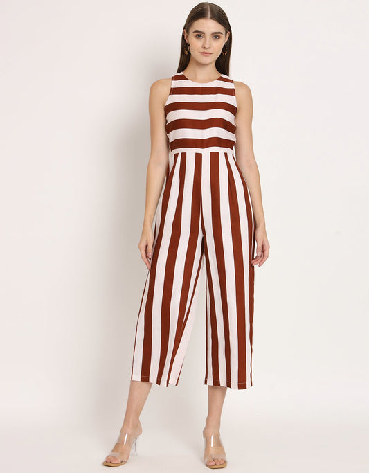 Printed Jumpsuit, Round Neck