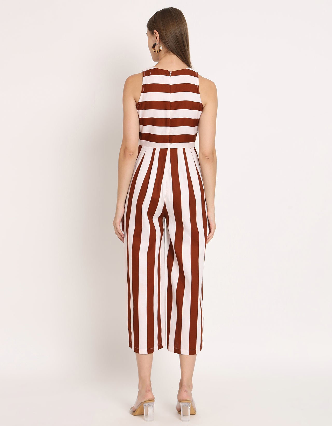 Printed Jumpsuit, Round Neck