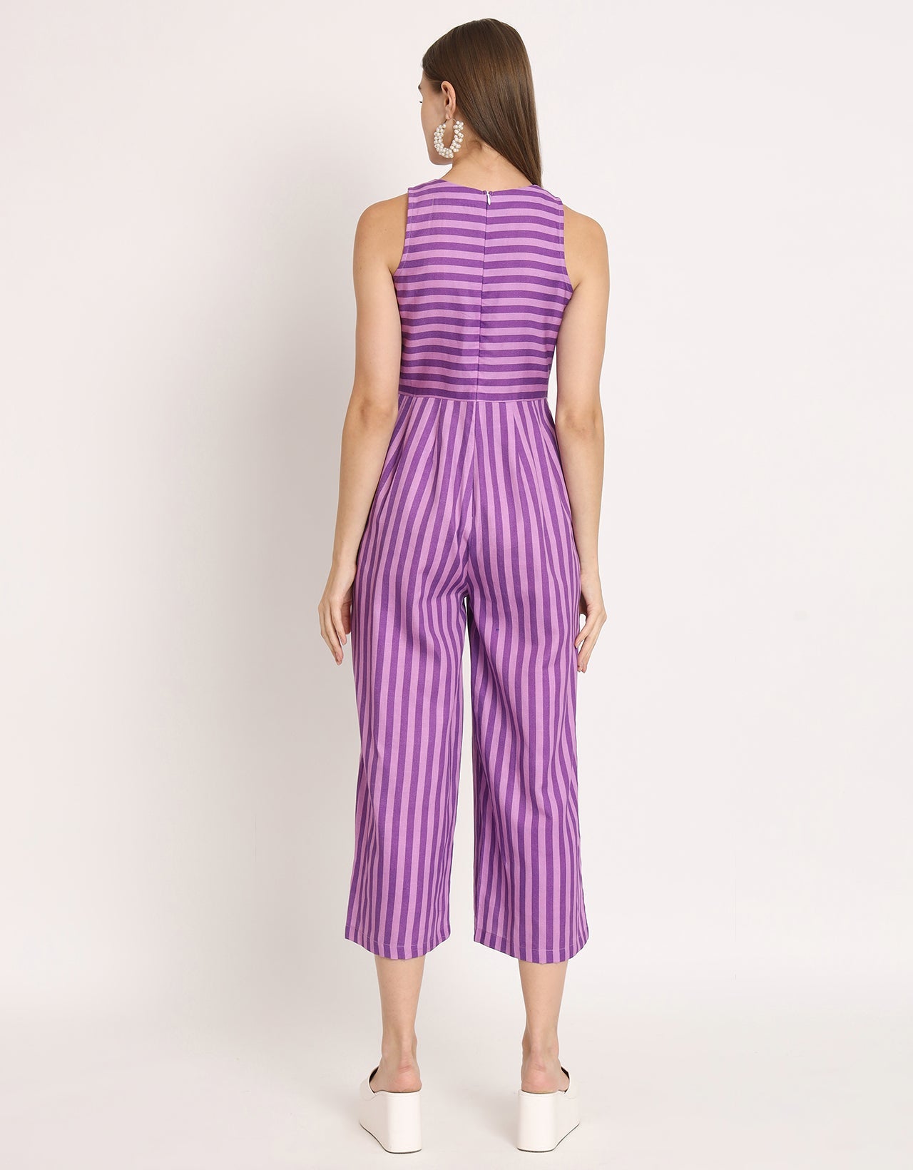 Printed Jumpsuit, Round Neck
