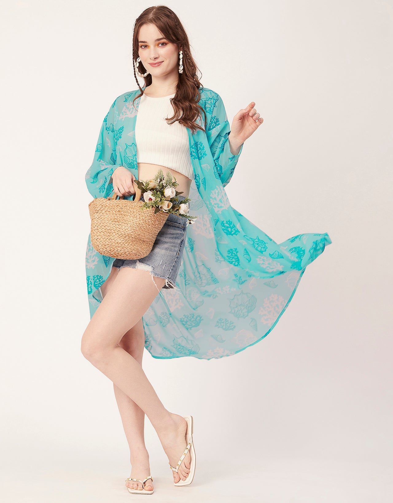Printed Sheer Shrug