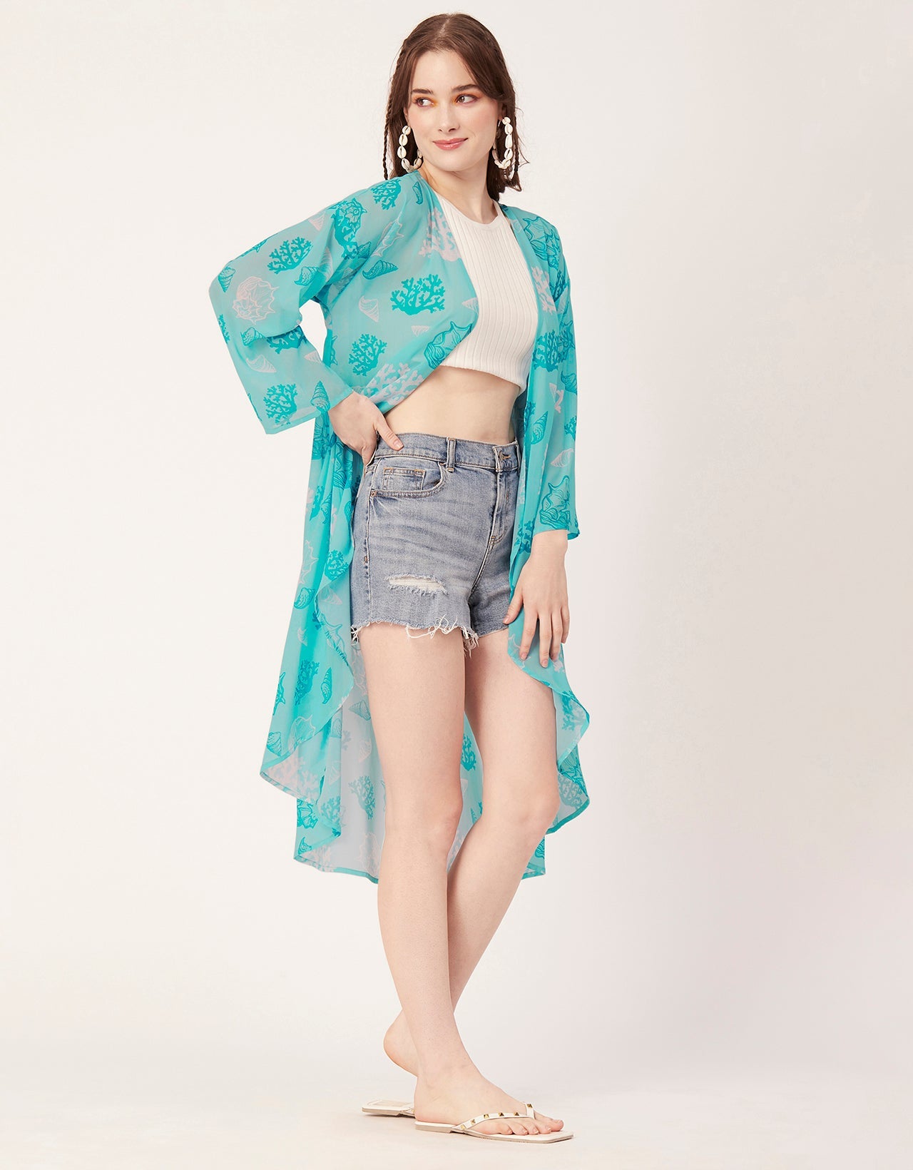 Printed Sheer Shrug
