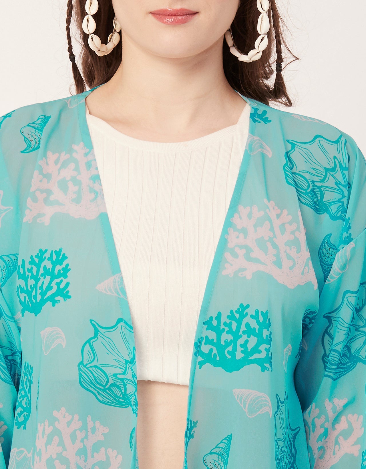 Printed Sheer Shrug