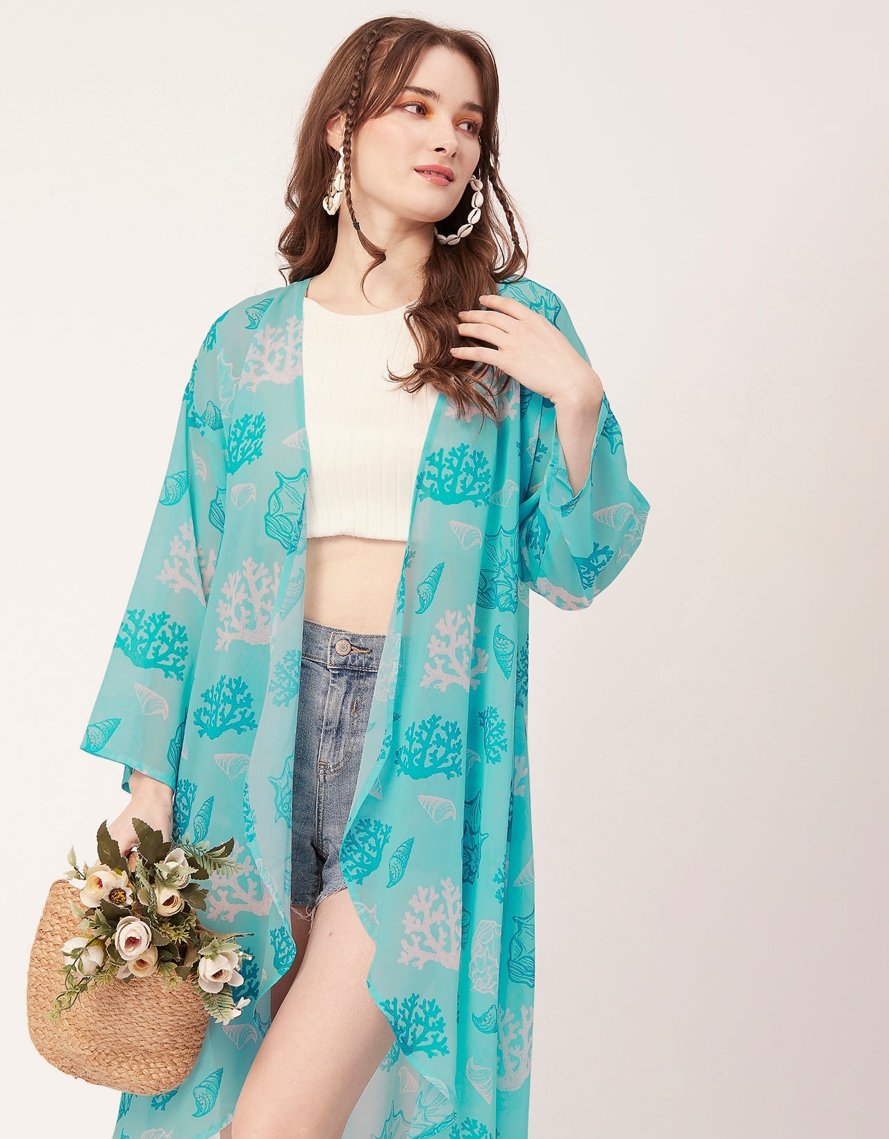 Printed Sheer Shrug