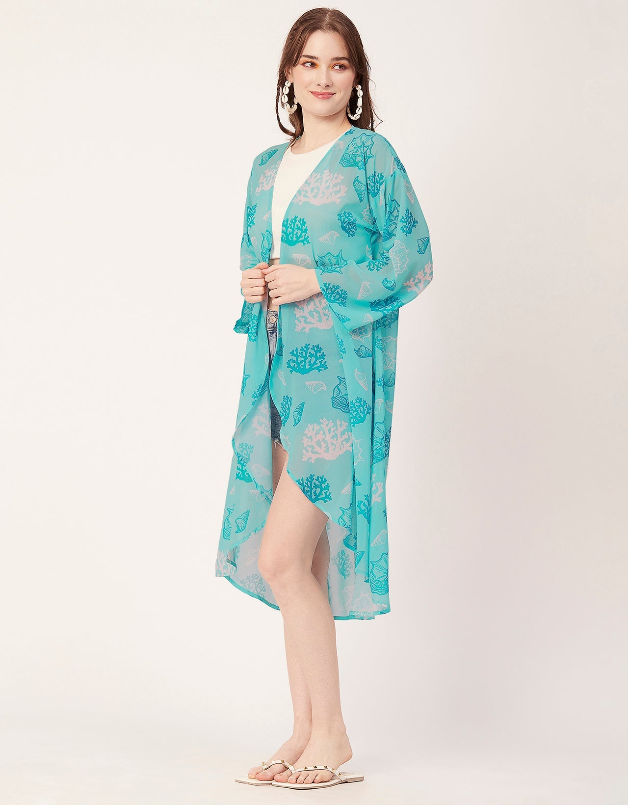 Printed Sheer Shrug