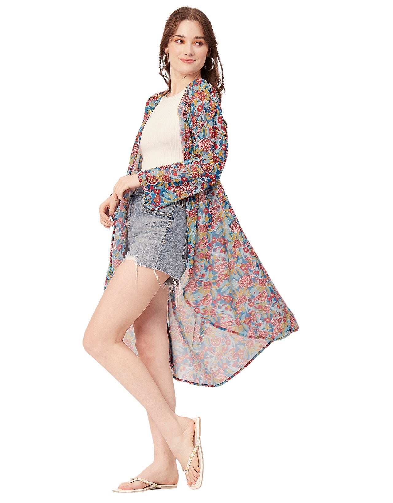 Printed Sheer Shrug
