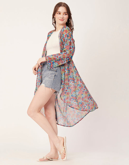 Printed Sheer Shrug