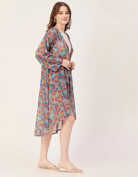 Printed Sheer Shrug