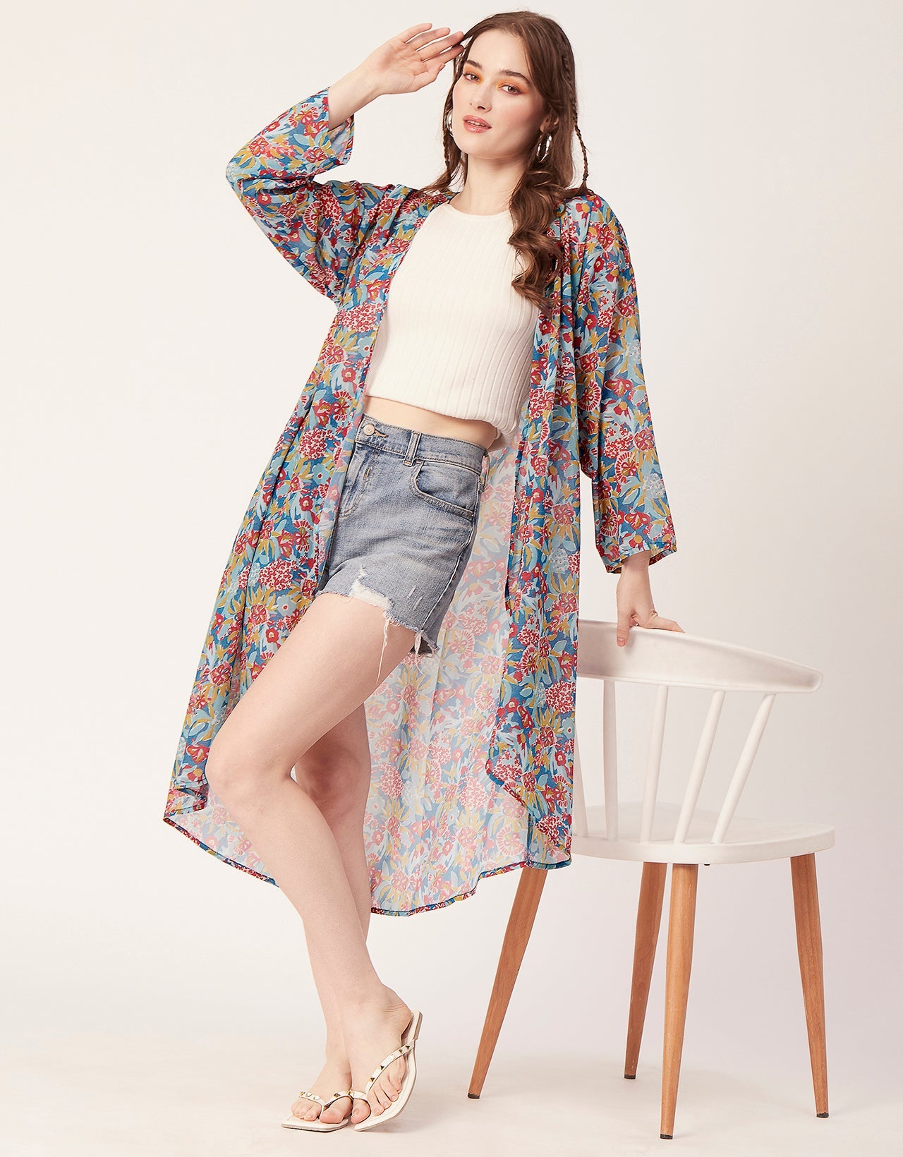 Printed Sheer Shrug