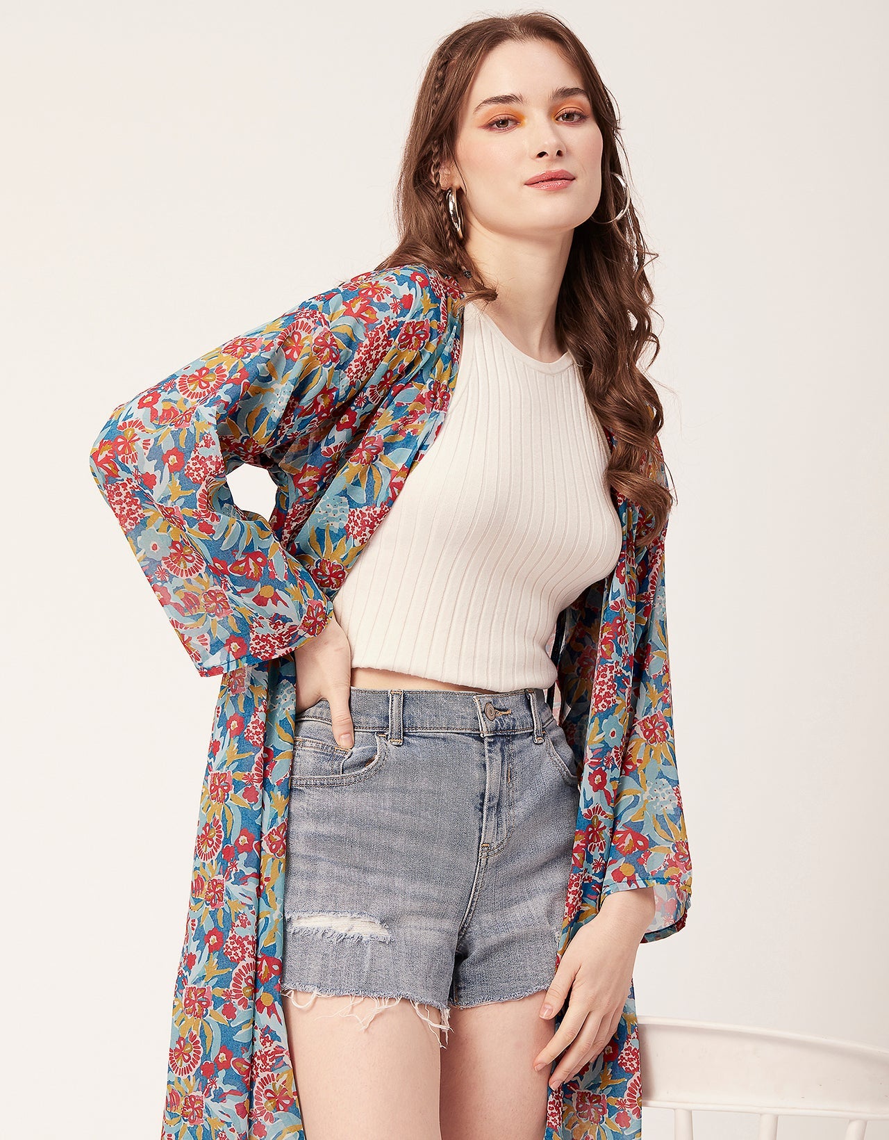 Printed Sheer Shrug