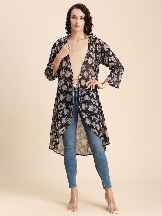Printed Sheer Shrug