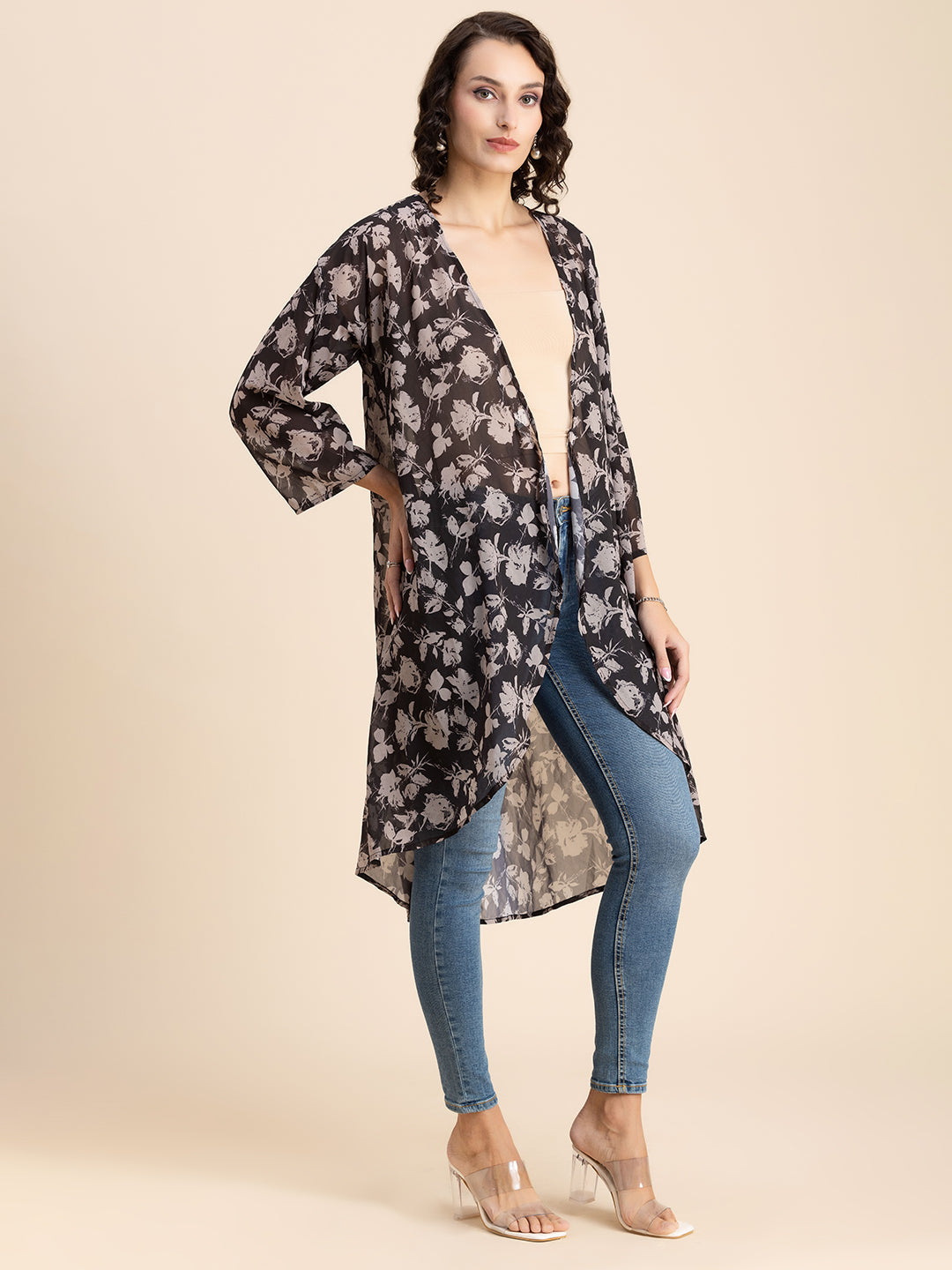 Printed Sheer Shrug