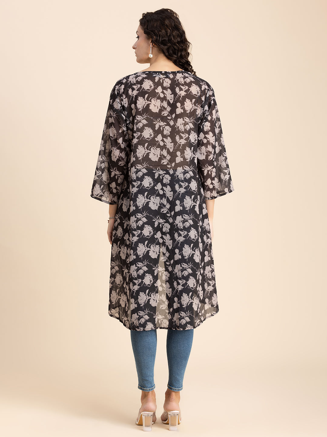 Printed Sheer Shrug