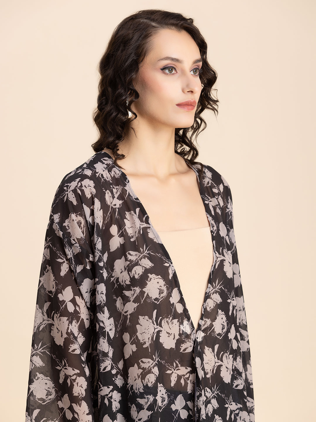 Printed Sheer Shrug