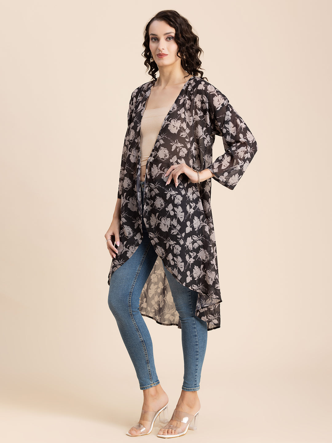 Printed Sheer Shrug
