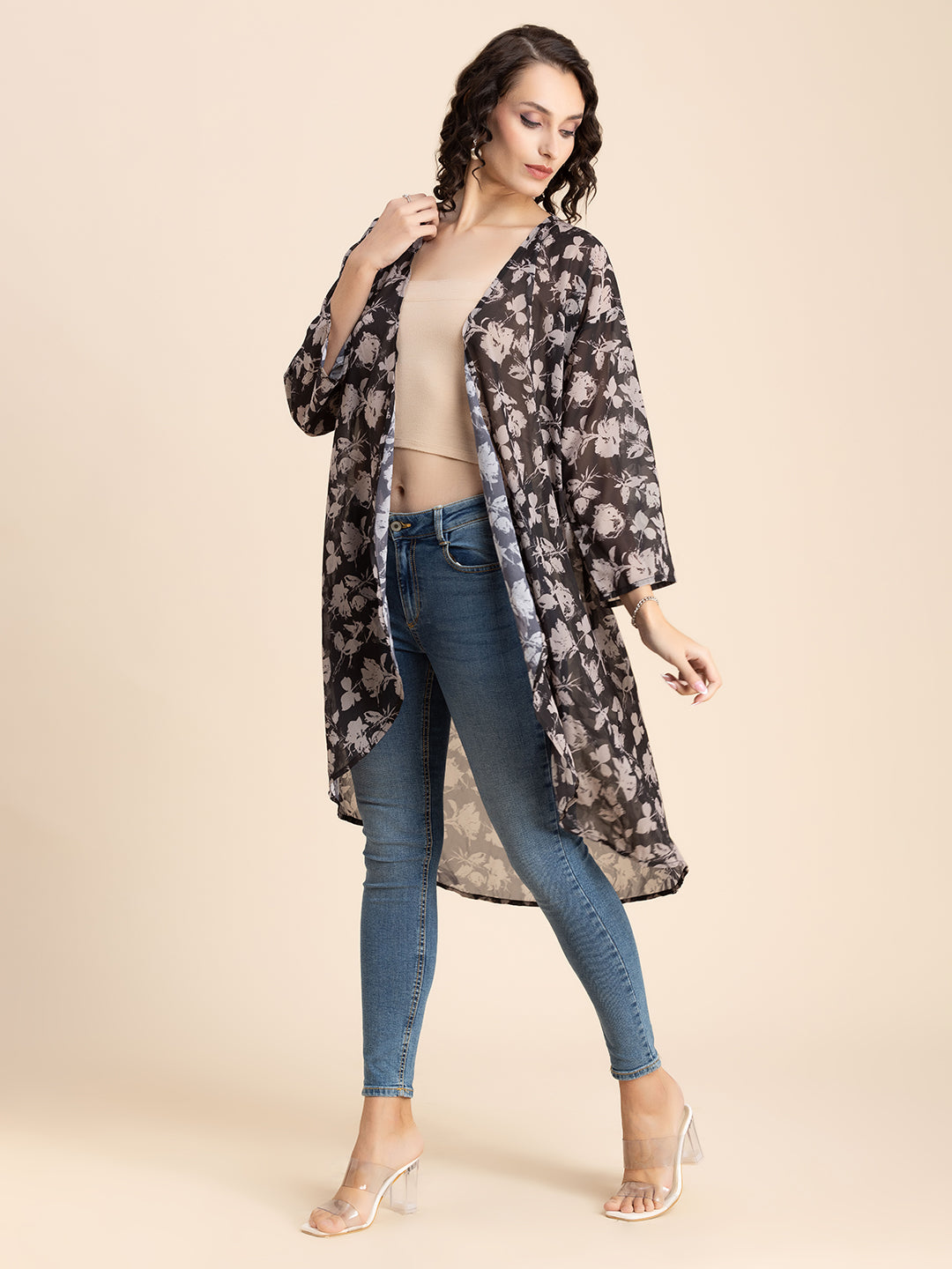 Printed Sheer Shrug