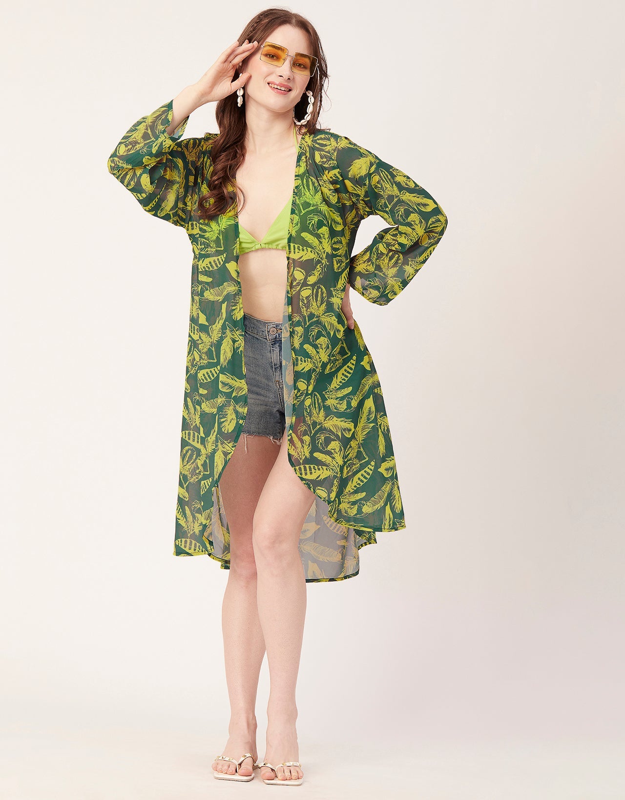 Printed Sheer Shrug