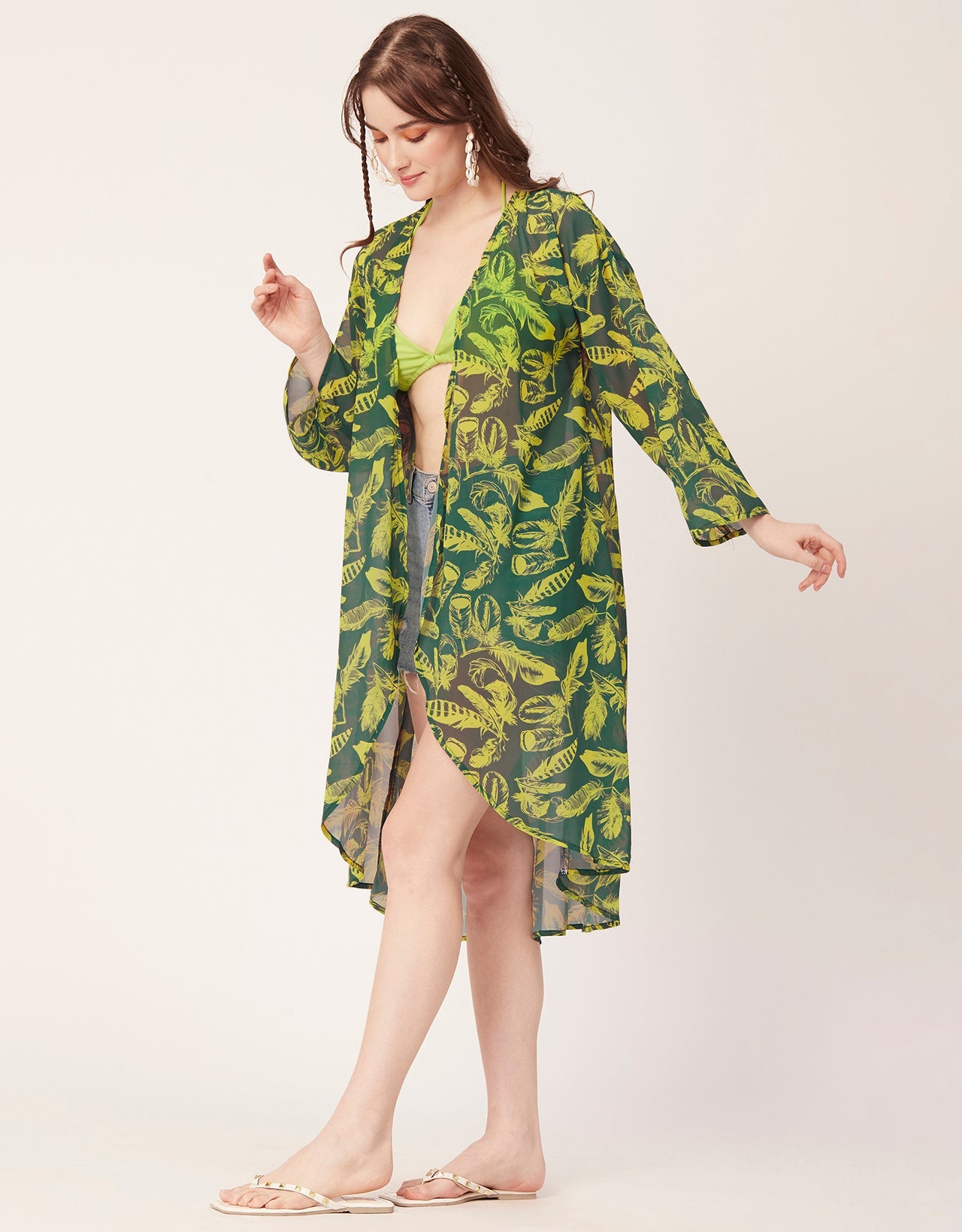 Printed Sheer Shrug