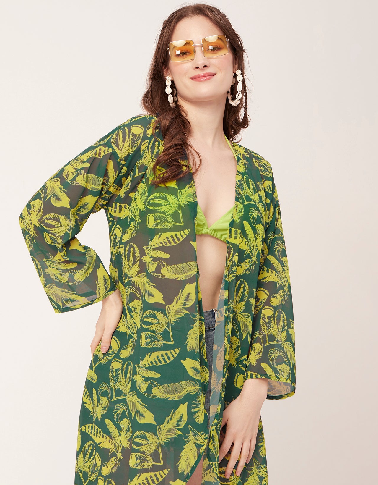 Printed Sheer Shrug
