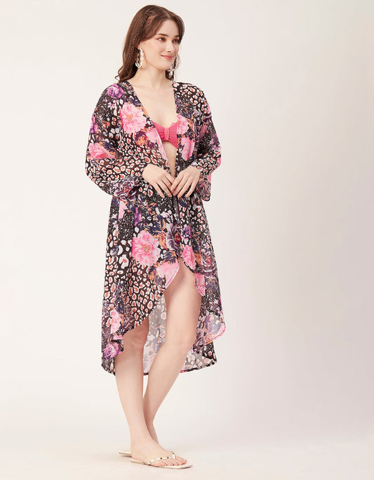 Printed Sheer Shrug