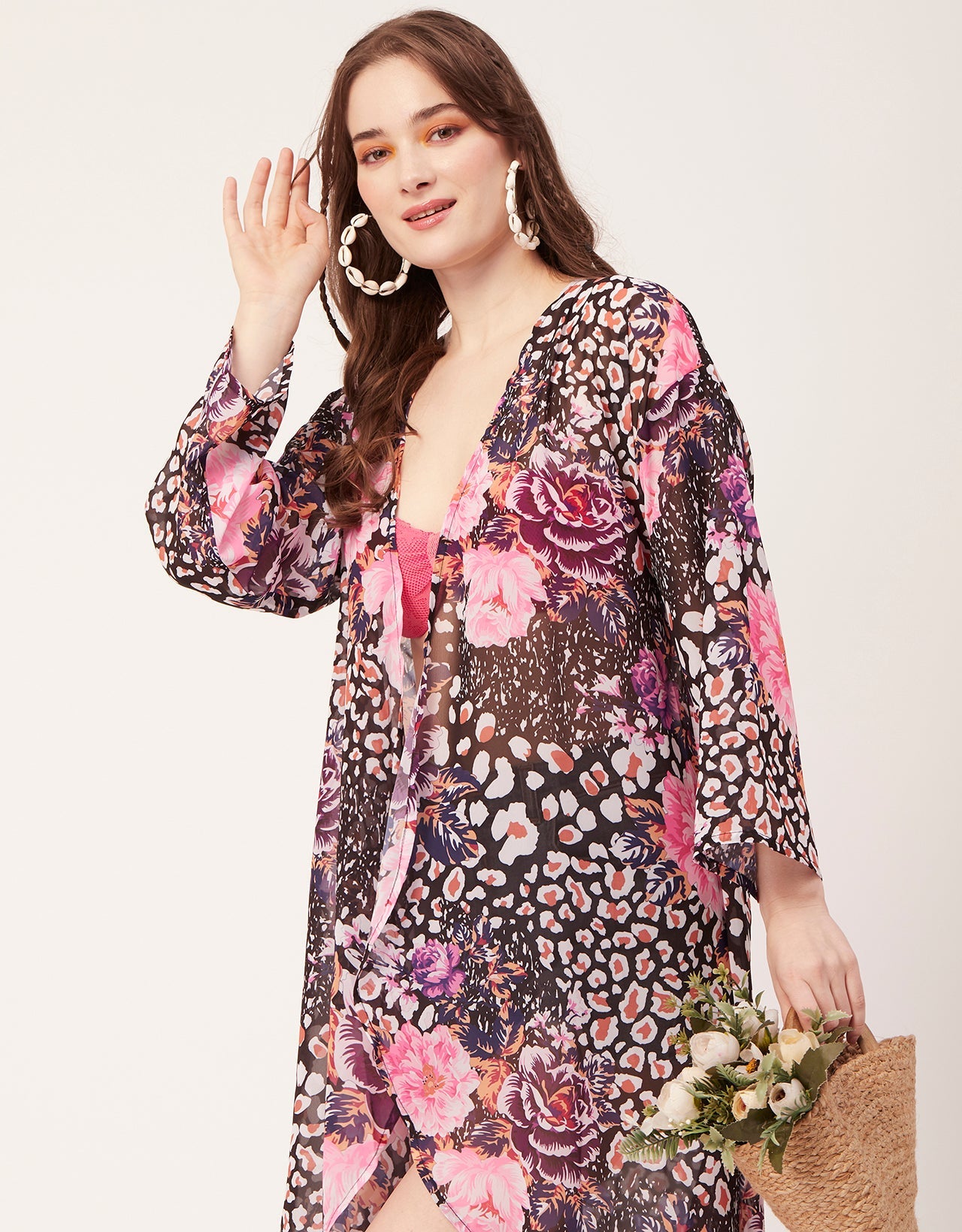 Printed Sheer Shrug