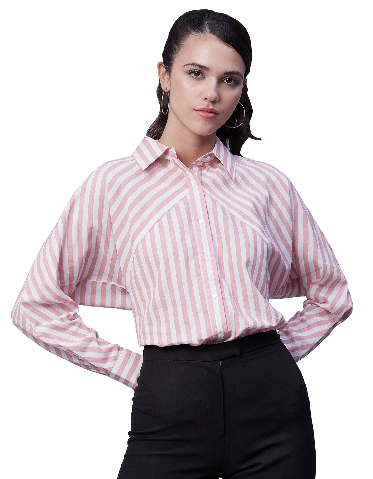 Printed Stripes Shirt, Collared