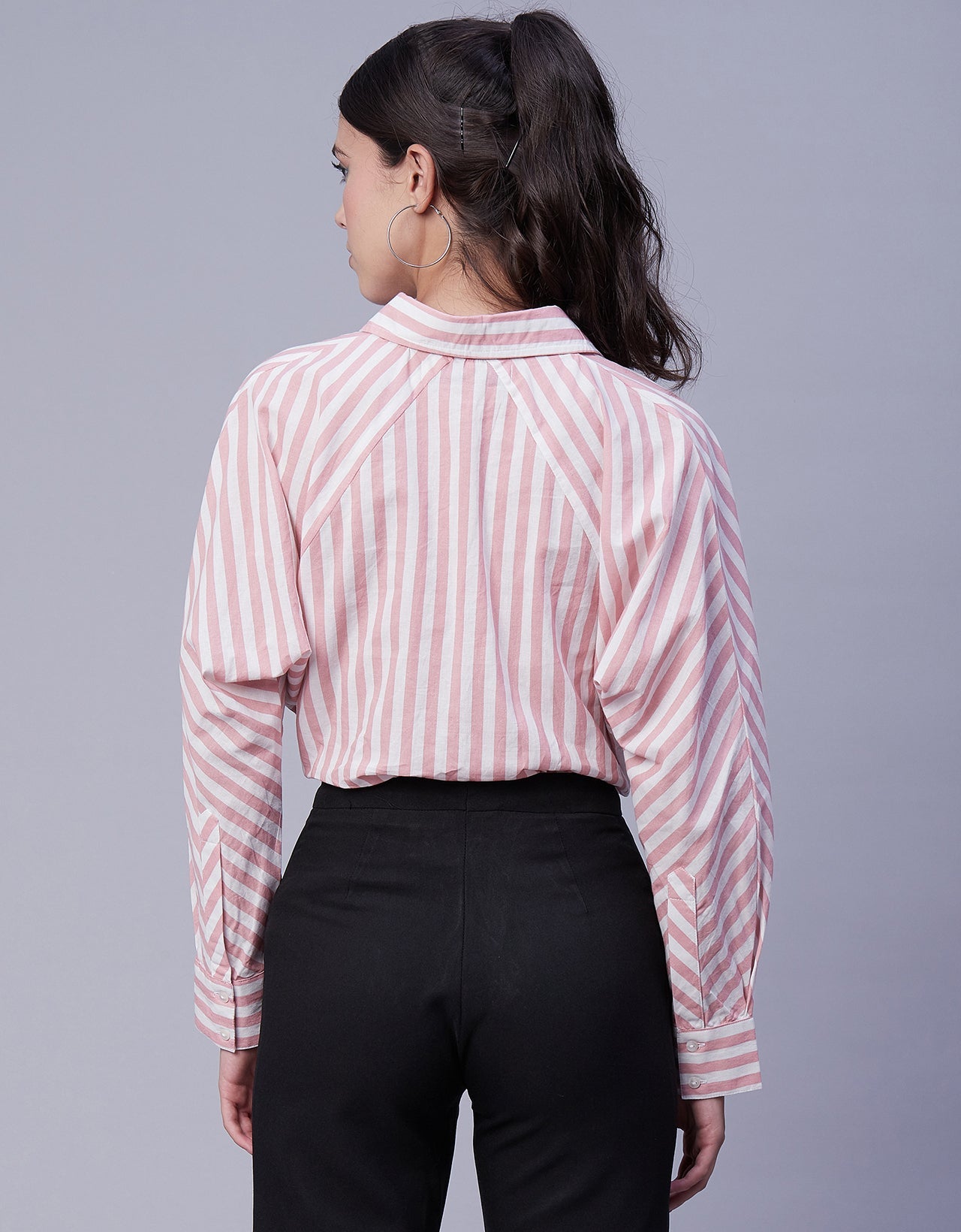 Printed Stripes Shirt, Collared