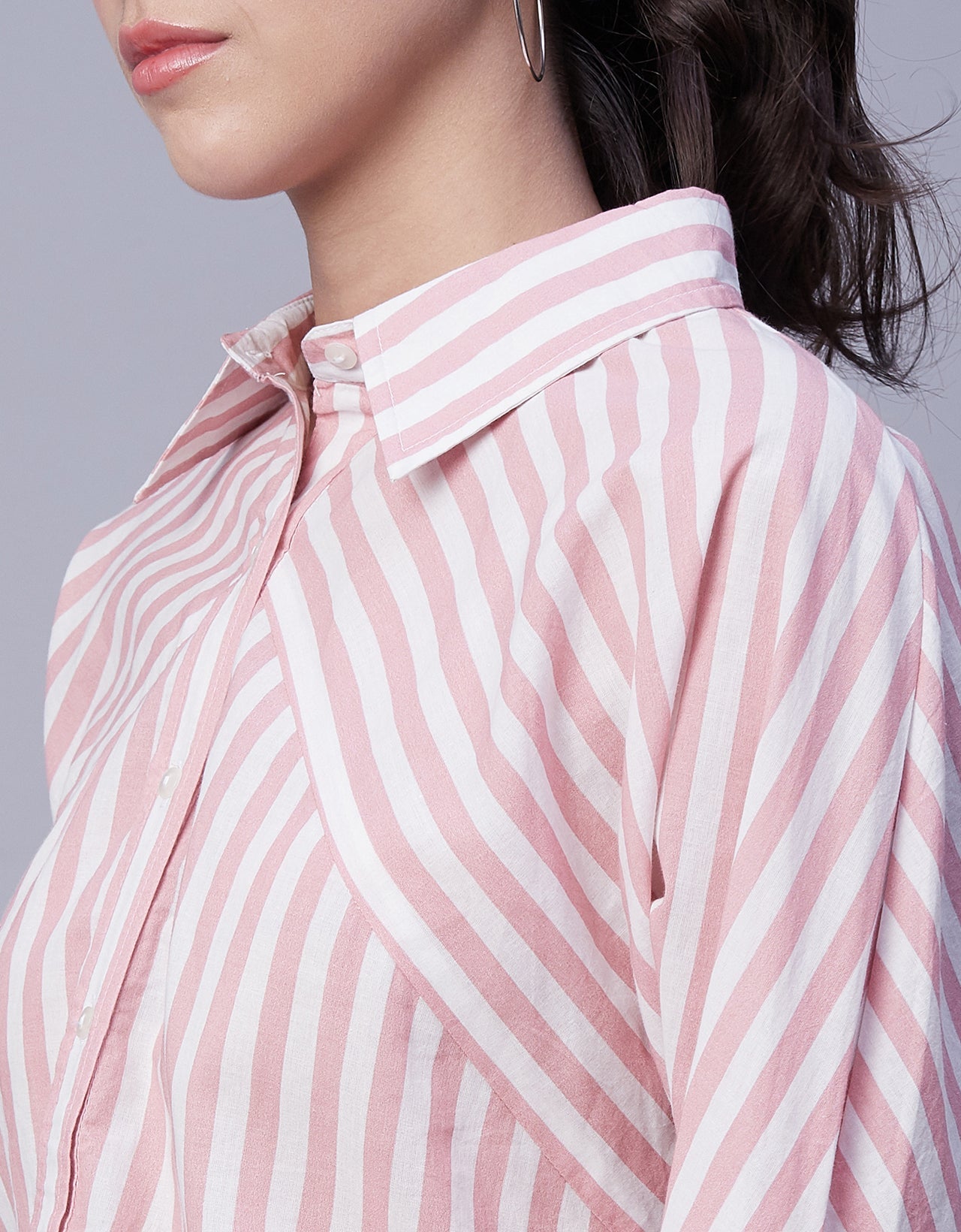 Printed Stripes Shirt, Collared
