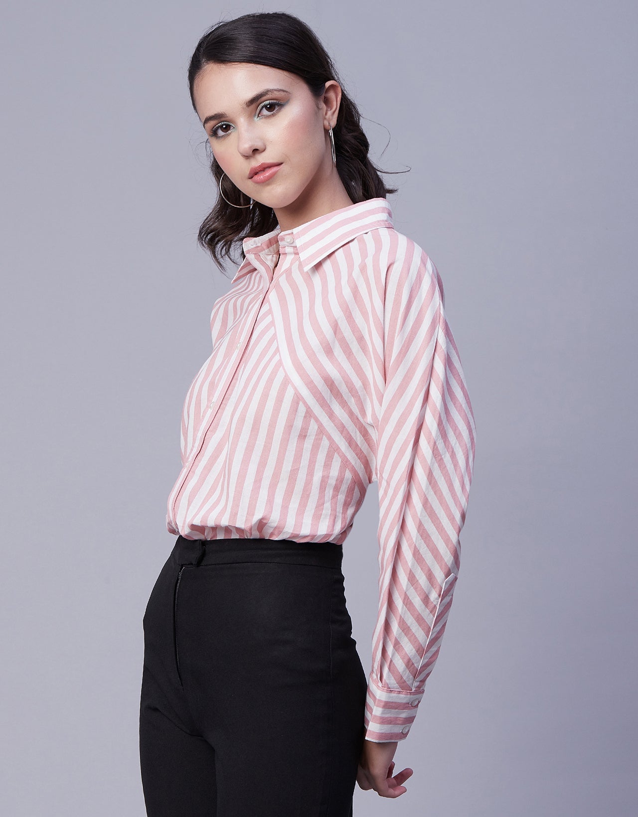 Printed Stripes Shirt, Collared