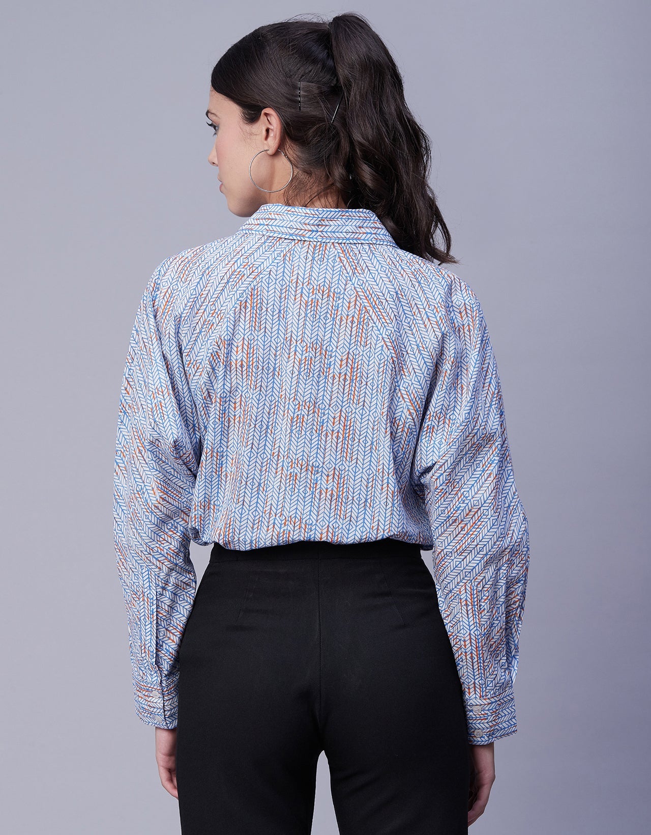 Printed Stripes Shirt, Collared