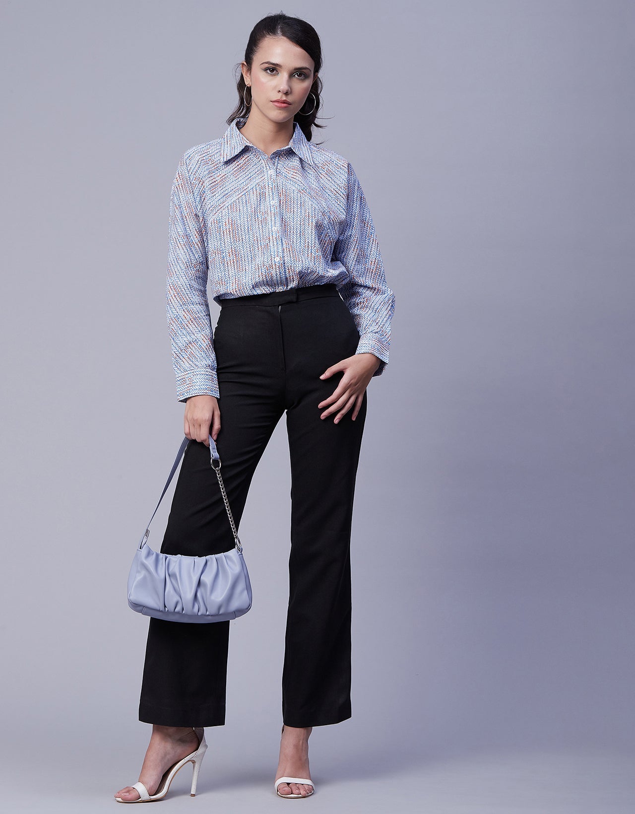 Printed Stripes Shirt, Collared